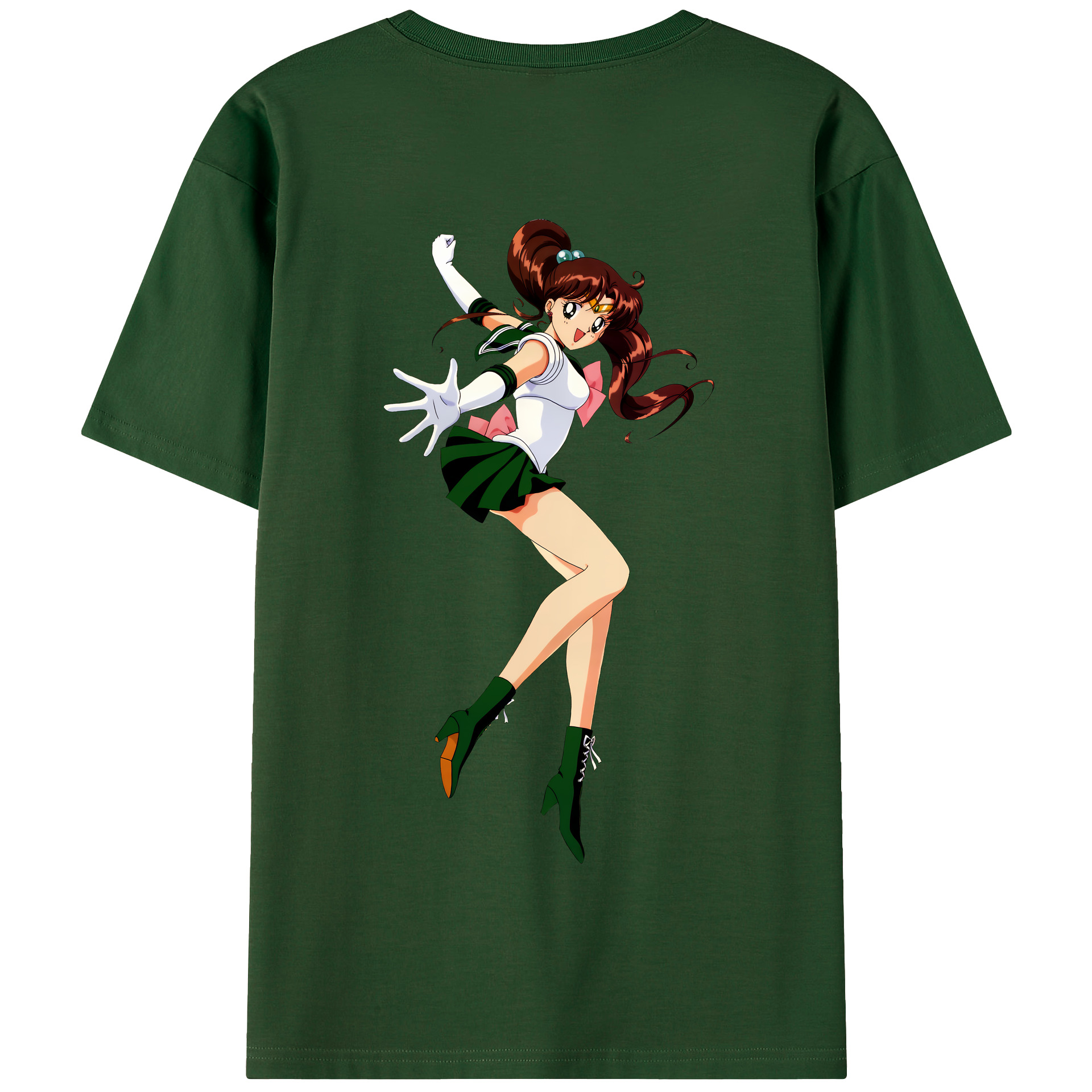 （画像用） 美少女戦士セーラームーン 木野 まこと きの まこと Sailor Moon Kino Makoto （セーラージュピター；Sailor Jupiter） 綿100％半袖Tシャツ（背面プリント）